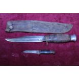 A antique William Rodgers sheath knife and one small William Rodgers knife