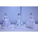 Three Royal Worcester ltd edition lady figures