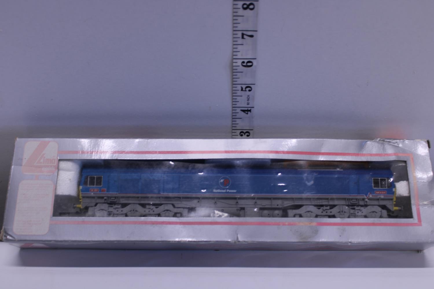 A boxed Lima Class 59201 National Power HO gauge locomotive