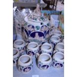 A vintage German ceramic soup tureen with 12 cups. Shipping unavailable.