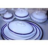 A job lot of assorted tureens and meat plates etc including Myott and sons and Melbarware.