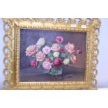 A gilt framed still life oil on board by Tom Whitehead. Shipping unavailable.