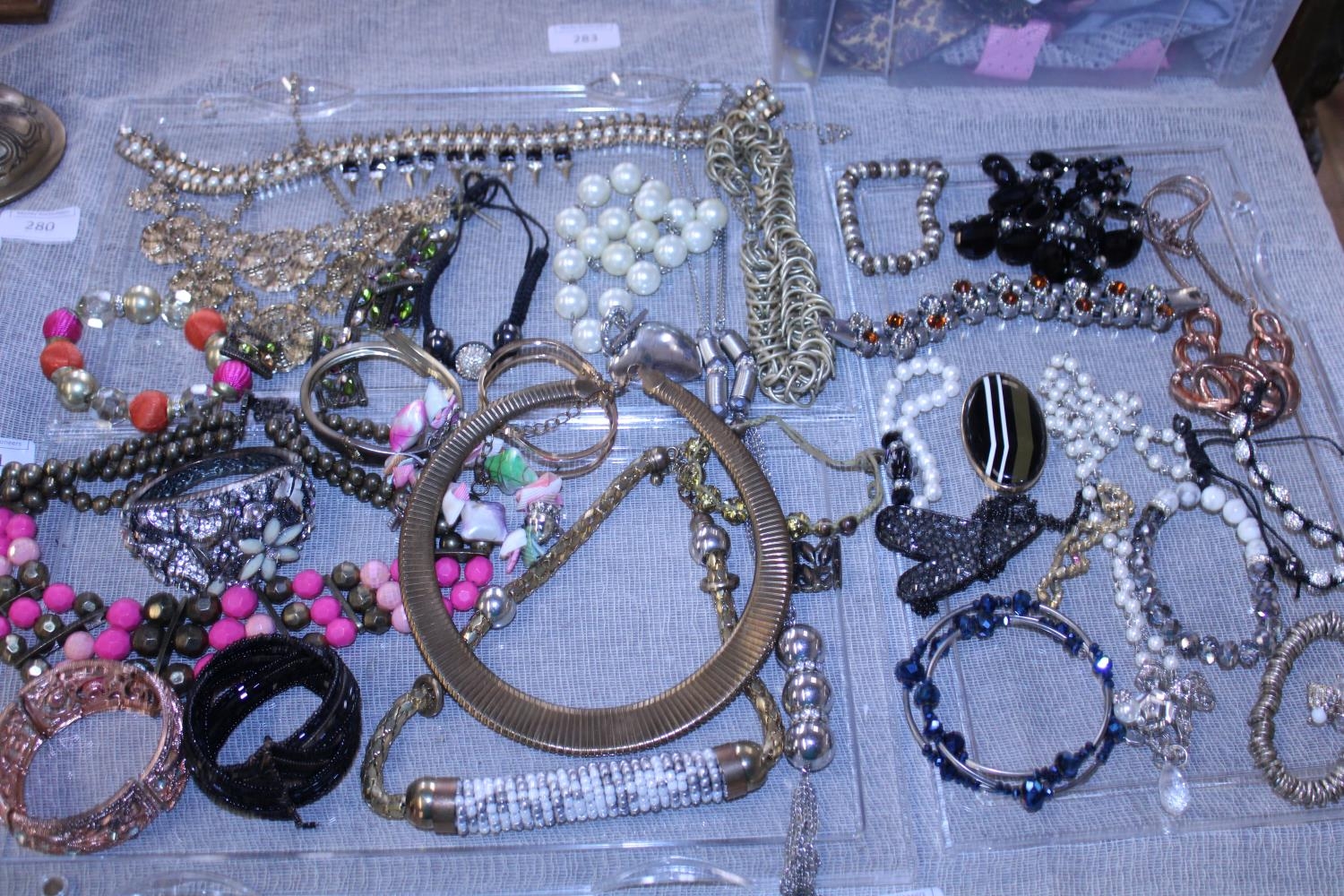 A job lot of costume jewellery