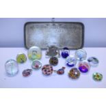 A job lot of assorted paperweights A/F