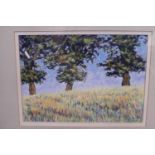 A framed Acrylic entitiled 'The Three Tree's' by Paul Blackwell, shipping unavailable