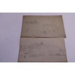 Two Francis Nicholson pencil studies (1753 - 1844) Robin Hoods Bay & one other