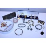 A selection of various costume jewellery and other items