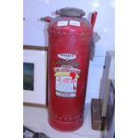 A vintage Morris of Selford fire extinguisher, shipping unavailable