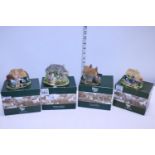 Four boxed Lilliput Lane models