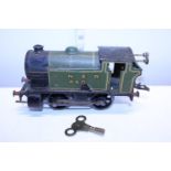 A vintage Hornby O gauge clockwork locomotive in working order with key