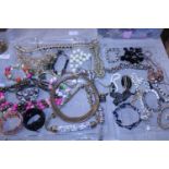 A job lot of costume jewellery