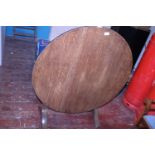 A vintage flip top round wooden table, Dia 90cm shipping unavailable