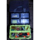 A SeaMax fishing box and contents of fishing accessories, shipping unavailable