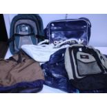 A selection of assorted sports holdalls including vintage examples