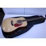 A six string acoustic guitar made by Congress BW-414-N, shipping unavailable