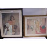 Two pieces of framed art work, shipping unavailable