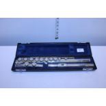 A cased Buffet Crampon flute in original case