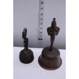 A pair of antique Oriental brass bells