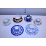 A selection of assorted Trio's including Royal Crown Derby, Shelley etc