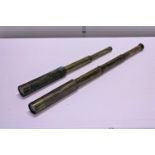 Two antique brass telescopes L66cm a/f