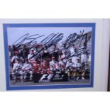 A framed signed photograph of the Formula 1 starting grid for the Australian Gran Prix 2007 with COA