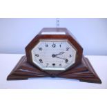 A Art Deco period mantle clock missing glass