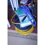 A selection of garden hoses