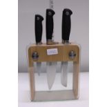 A five piece kitchen knife block set Mercer
