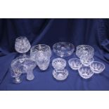 A job lot of assorted cut glass and other glassware, shipping unavailable