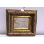 A quality gilt frame with a moulded relief of a hunting dog