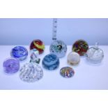 A selection of assorted paperweights a/f