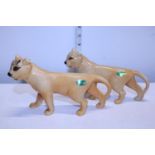 Two Beswick Lion cubs