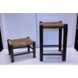 Two vintage seagrass stools, shipping unavailable
