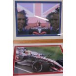 A framed & hand signed photo of Lewis Hamilton dated 2007 with COA and one other framed photo