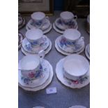 A Royal Albert bone china tea service 'Sweet Pea'