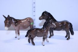 Three smaller Beswick horses