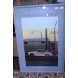 A large framed Santa Monica Juice poster, shipping unavailable