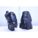 Two Stone Egyptian themed busts