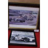 A hand signed photo of F1 drivers Martin Brundle and one of Sterling Moss