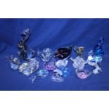 A job lot of assorted glass animal ornaments