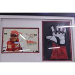 A framed signed photo and race glove by Formula 1 driver Phelipe Massa (no COA)