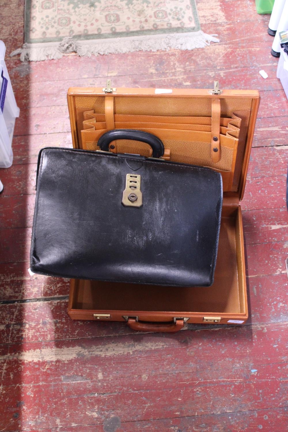 Two vintage briefcases, shipping unavailable