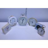 A selection of assorted vintage alarms clocks etc (all working)