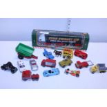 A boxed Eddie Stobart truck model and assortment of playworn die-cast