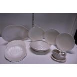 A Shorter and Son's pearlescent bone china scallop shell dinner service