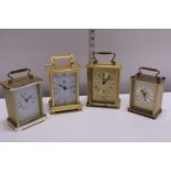 Four assorted carriage clocks (in working order)