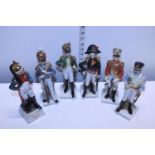 A selection of German porcelain military figures