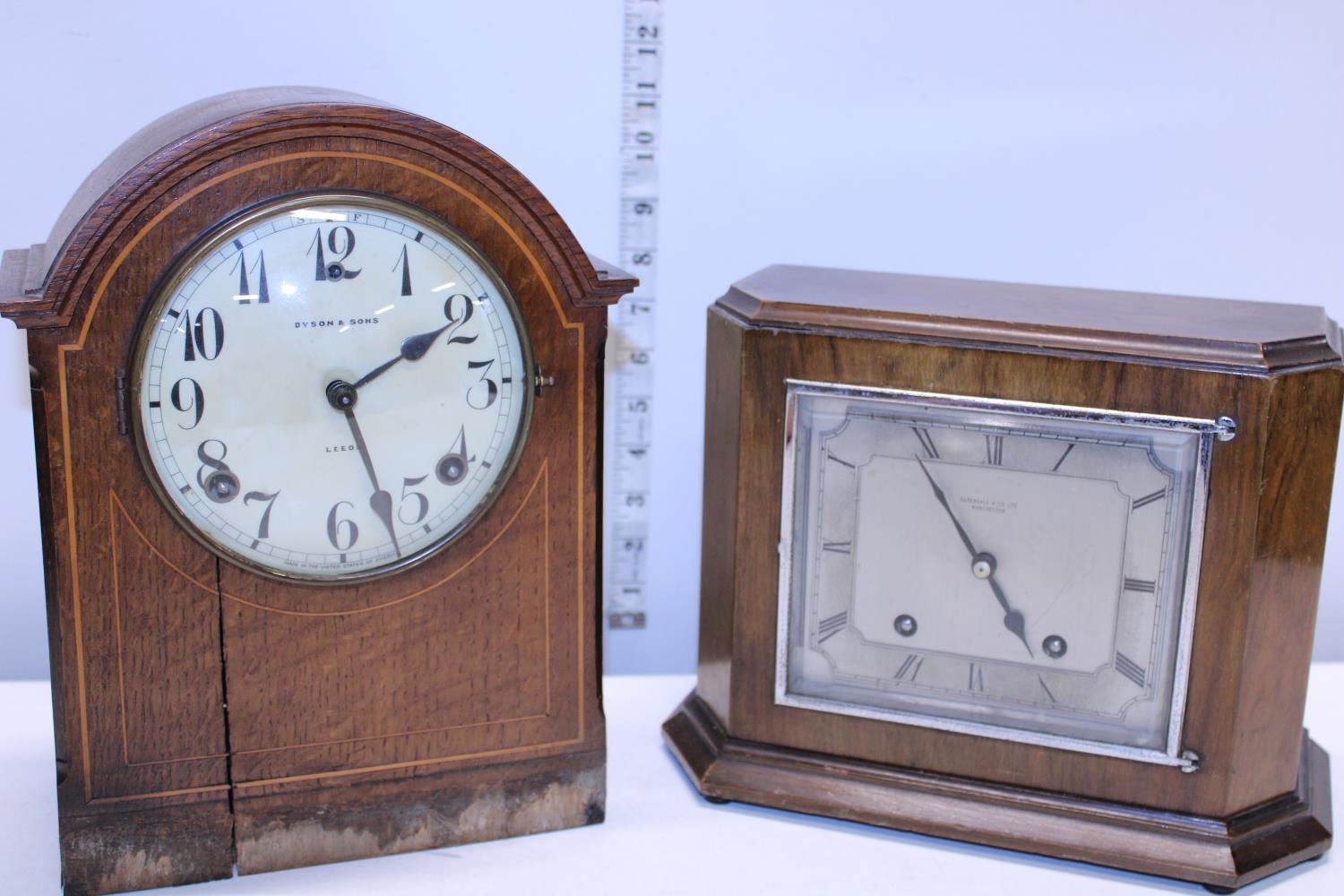 Two vintage mahogany cased mantle clocks (for spares and repairs)