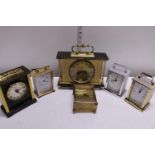 A selection of assorted carriage clocks