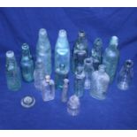 A selection of antique glass bottles, shipping unavailable